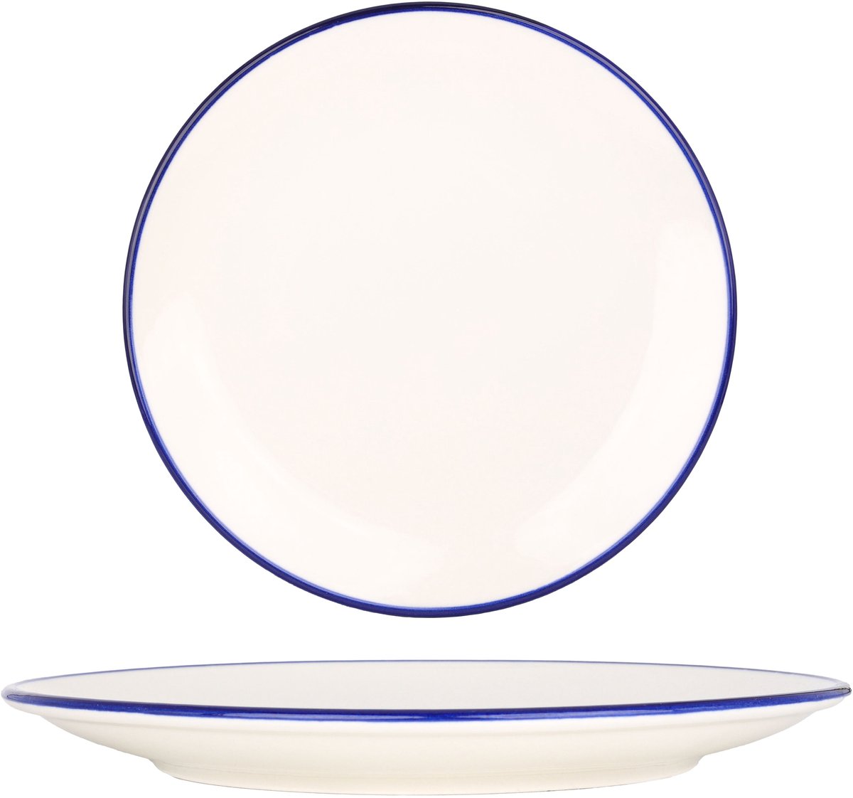 Rinart Dessertbord - Blue Edge - Porselein - 21 cm - set van 6