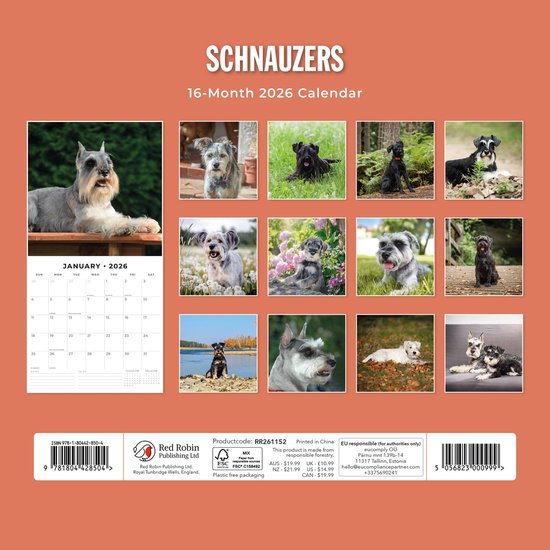 Schnauzer Calendar 2026 - Celebrate The Charming Schnauzer All Year Lo - 2