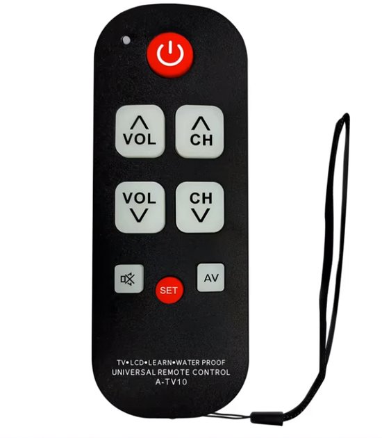 Télécommande Ibley Senior – Universelle – Gros boutons – Pour malvoyants – Robuste, Water et résistante aux chocs