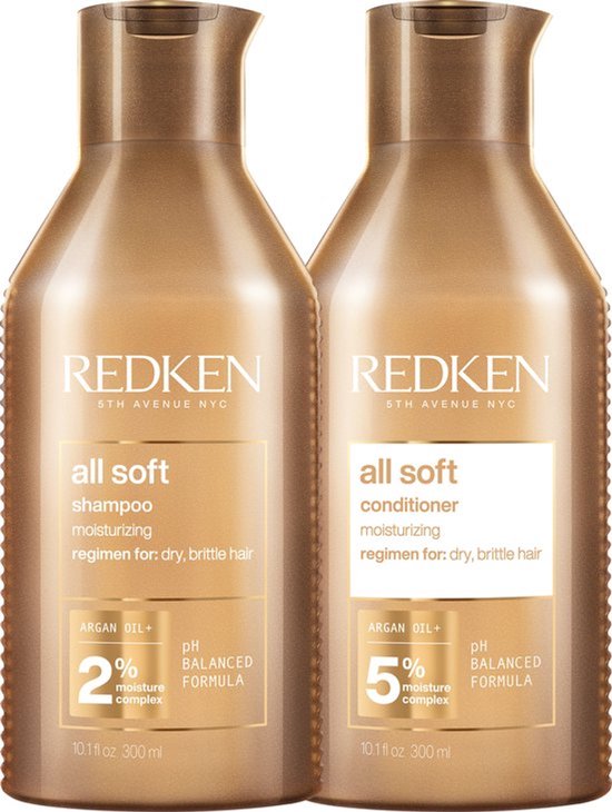 Redken Combinatie All Soft Shampoo en Conditioner 300ml - extra voordelig