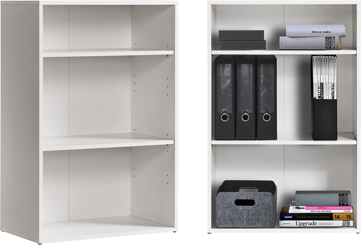 mokebo Boekenplank 'Der Bücherwurm' (91x60x34 cm) in wit gemaakt van Hout, Boekenkast, Kantoorplank
