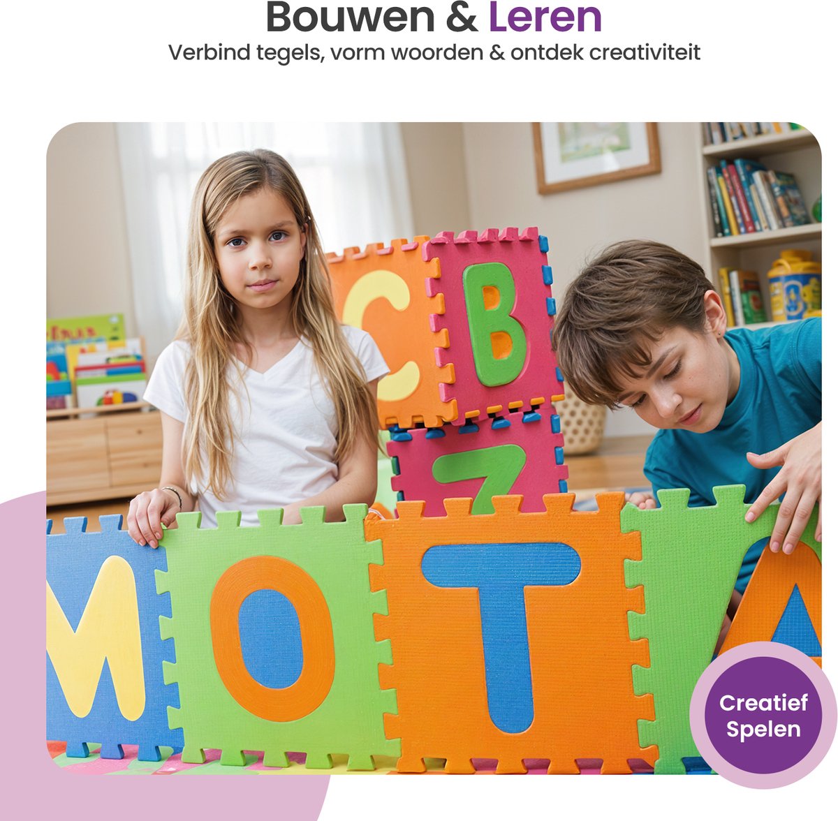 Gofun Speelmat Baby XL - 180x180cm – Speelkleed - 86-delige Puzzel – Foam – Opvouwbaar – Tegels – Speeltapijt – Multicolor — afbeelding 3
