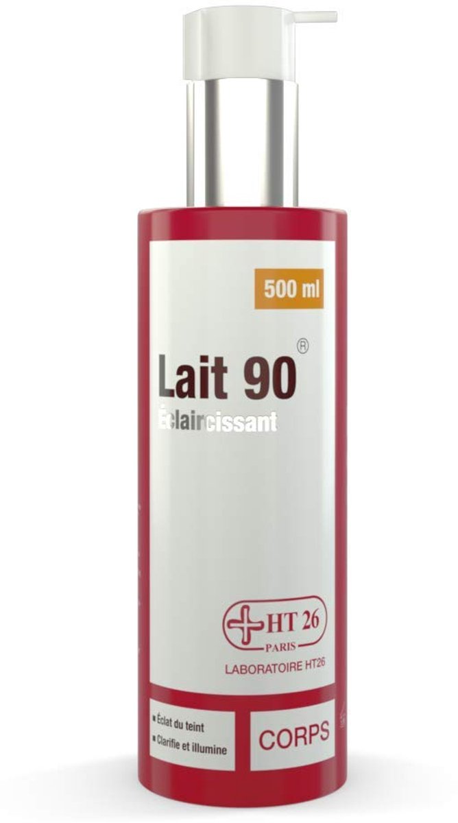 HT26 Lait Éclaircissant 90 – Verhelderende Bodymilk met Hoge Concentratie Actieve Ingrediënten – Tegen Pigmentvlekken & Droge Huid – Voor Donkere & Gemengde Huid – 500m
