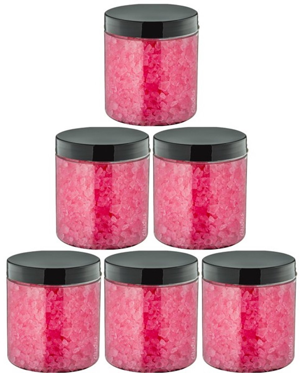 Claudius Badzout Rozen - 300 gram - Pot met zwarte deksel - set van 6 stuks