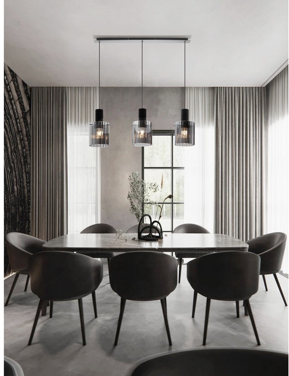 Lyora Design hanglamp Mirbi 3-lichts zwart recht - 9236202