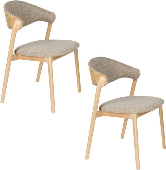 Dutchbone Babington Eetkamerstoelen Naturel - Set van 2