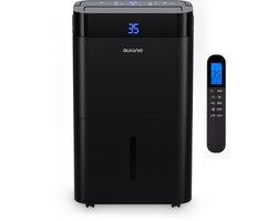 Auronic Luchtontvochtiger en Luchtreiniger – Best Plus Series – Ontvochtigt 12L per dag – 5L Waterreservoir – Slaapkamer, Badkamer, Woonkamer en Kantoor – Vochtopnemer voor in Huis – Zwart
