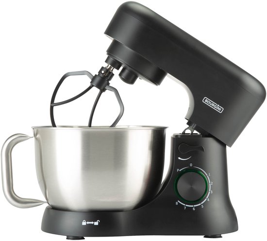 Bourgini Elements Keukenmachine - 1000W - 4,5L Mengkom - 8 Snelheden - Pulsfunctie - 3 Vaatwasserbestendige Accessoires - 100% Gerecycled Materiaal (GRS-gecertificeerd) van Bourgini — afbeelding 2