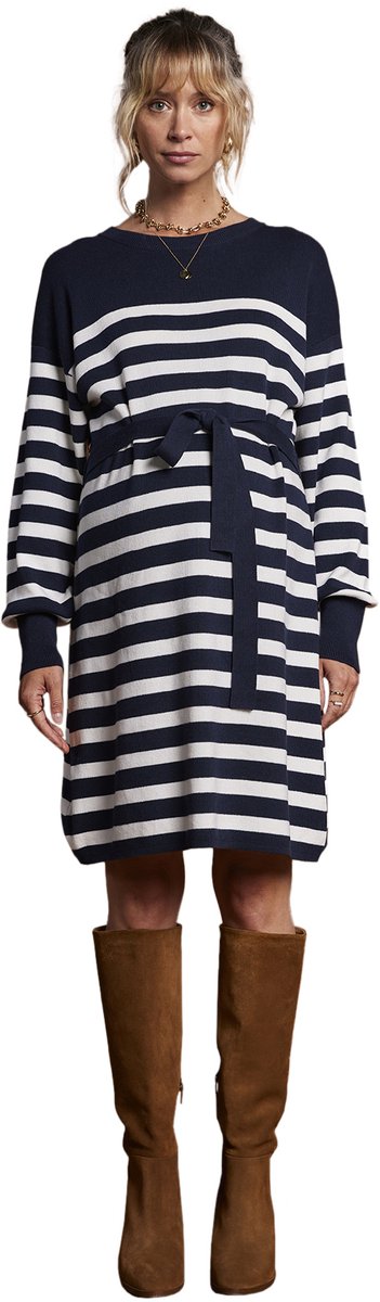 Envie de Fraise Gestreepte jurk in zwangerschaps sweater ENVIE DE FRAISE marineblauw