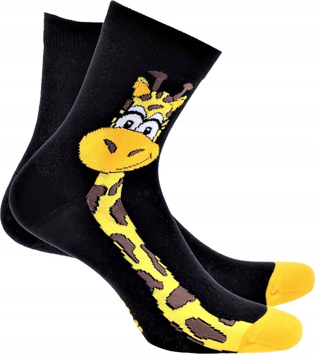 Wola Heren Sokken – Giraffe Print – Zwart/Geel – Maat 39 - 41 – 1 Paar