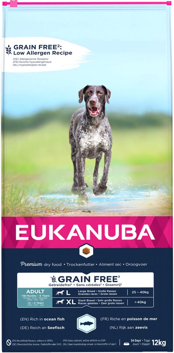 Eukanuba Dog Adult Large Grainfree Hondenvoer – 2 x 12 kg