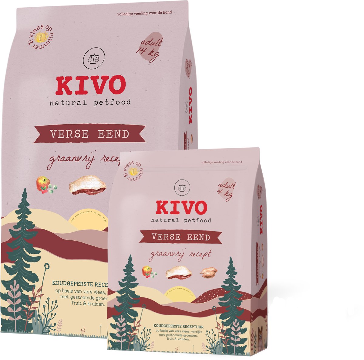Kivo Kivo Verse Eend Graanvrij - 2 x 14 kg