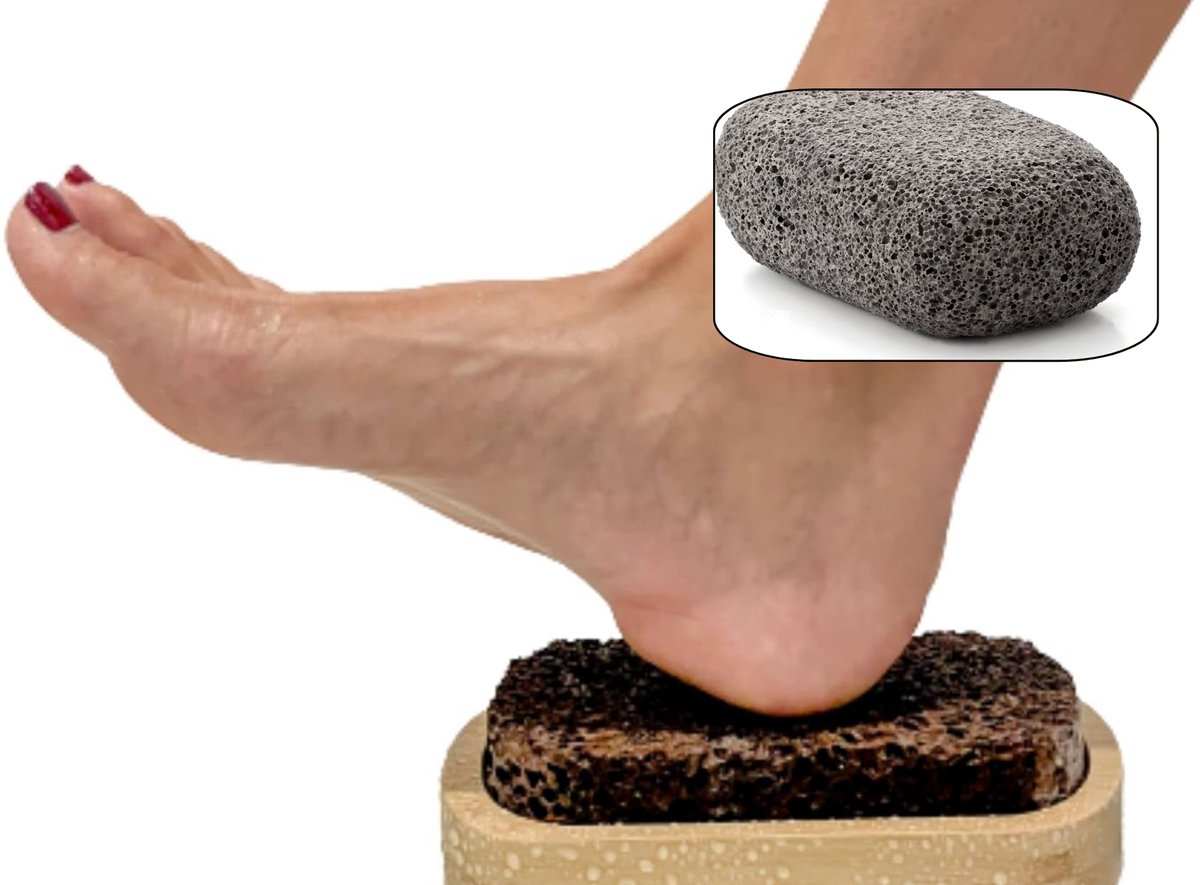 Donkergrijze Vulkanische Pedicure Puimsteen – Per Stuk – Hygiënisch Verpakt in Folie