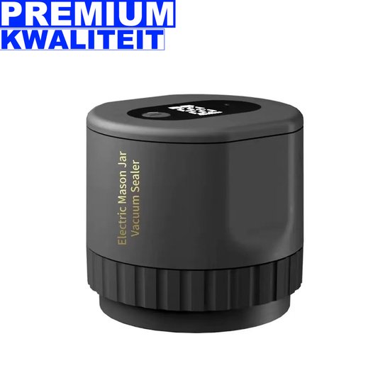 Elektrischer Vakuumierer für Einmachgläser, Auto Stop Mason Jar Vacuum Sealer Kit mit LED Anzeige und 10 Deckeln, Vakuumiergerät für Breiter und Normale Öffnung, Gläser, Weinflaschen, Vakuumbeutel