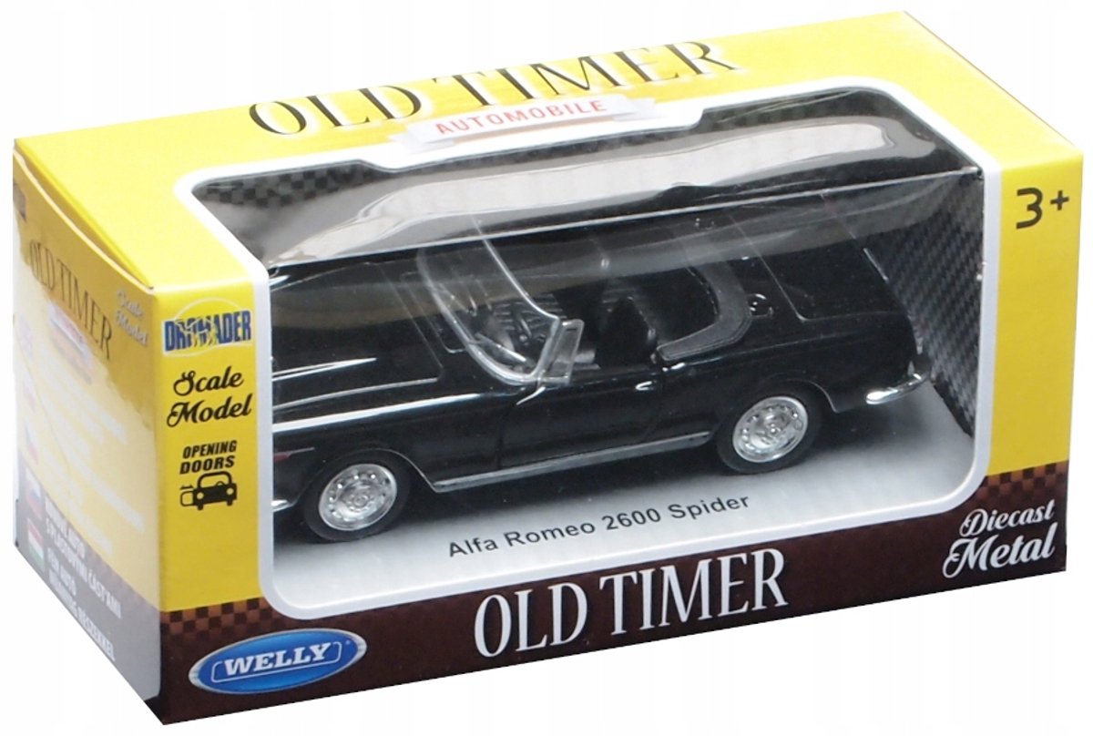 Welly Alfa Romeo 2600 Spider Cabriolet Metaal 1:34-1:39 Deuren Open
