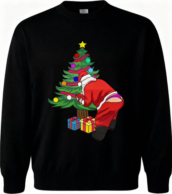 Kerstman met String Trui - Foute Kersttrui - Grappig - Sweater - Unisex