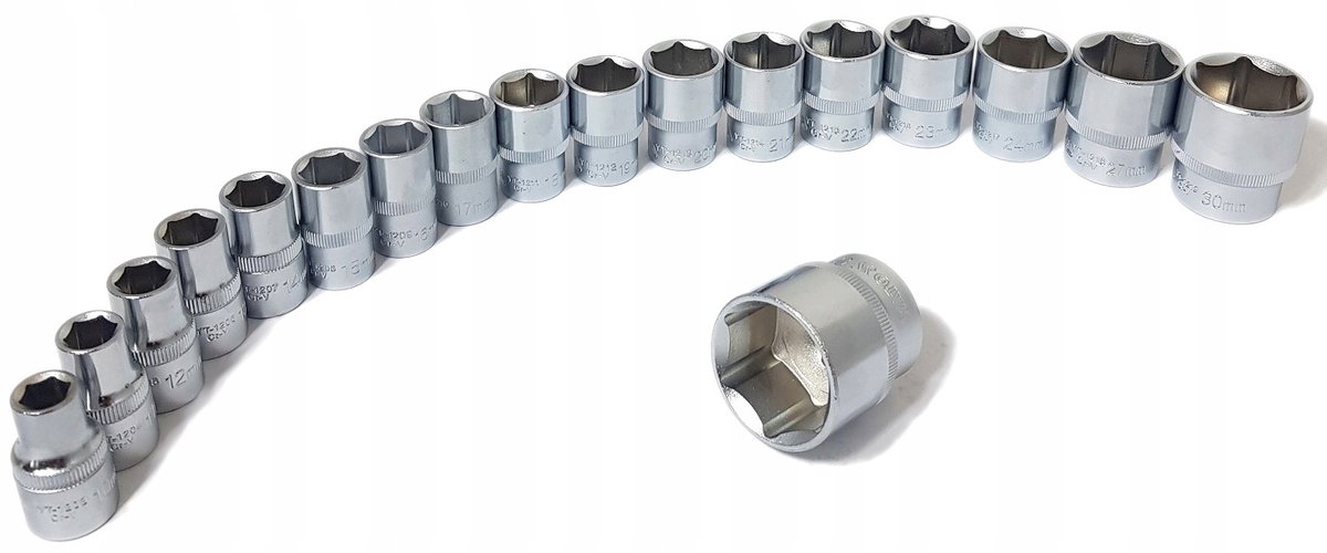 YATO Doppeldoppen Set 1/2'' 10-32mm 18 Delig - Professioneel Gereedschap