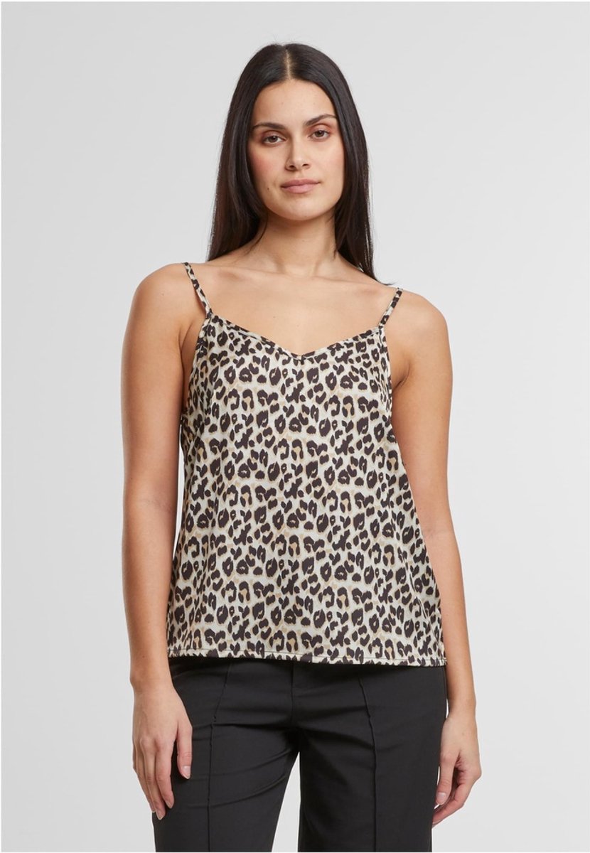 Urban Classics Leo Slip Top Vrouwen Dames Top luipaard S Print