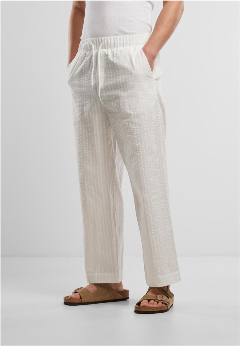 Urban Classics Loose Seersucker Broek rechte pijpen 4XL Wit