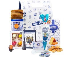 Holland tas Dutch Moment - Kerstpakket - Cadeaupakket - Cadeauset - Cadeaupakket met Hollandse cadeautjes o.m. Stroopwafels - Mokumdrop - Gouda Biscuits