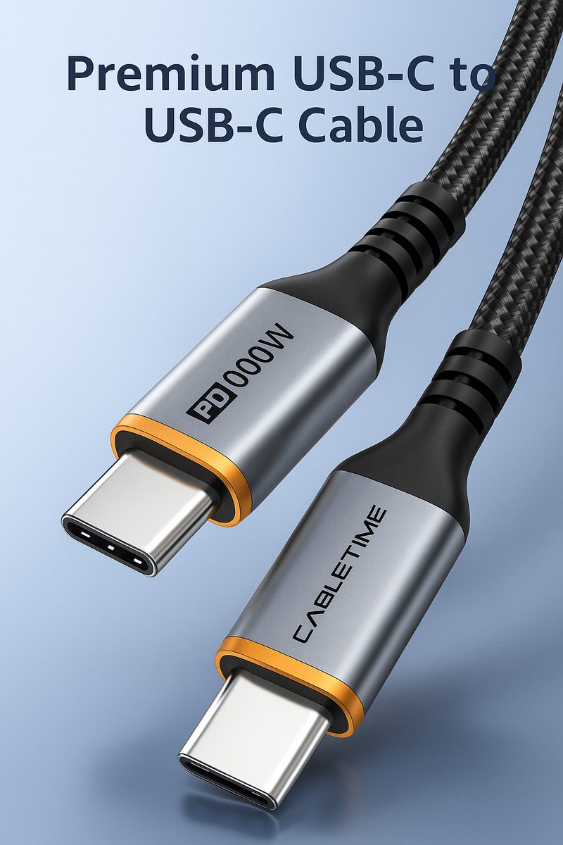 USB-C naar USB-C Kabel – 1 Meter – 100 W Snelladen – Gevlochten Nylon – Voor Samsung, iPad, MacBook & Meer