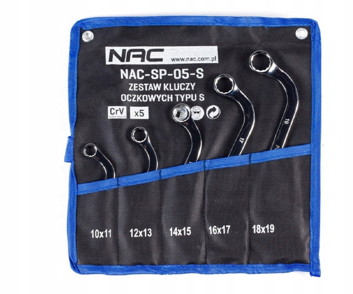 NAC SP-05-S S-vormige ringsleutelset - 5 stuks
