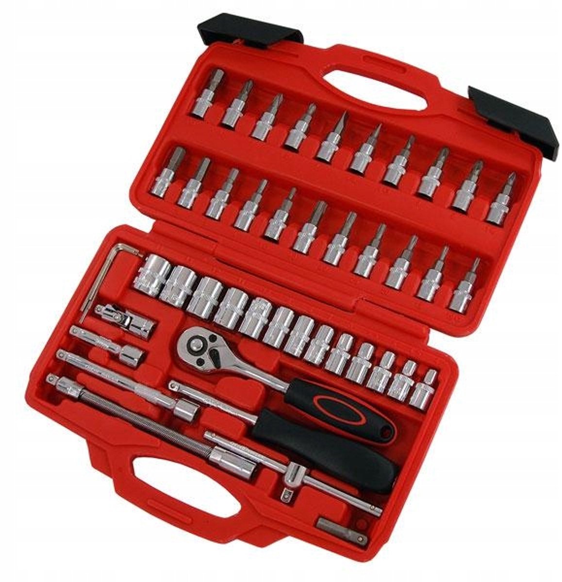 Neilsen 46-delige 1/4" doppenset met ratel en accessoires