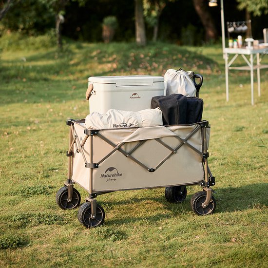 Naturehike all-terrain bolderkar - 186 L / 150 kg laadvermogen - brede terreinwielen met remmen - meest stabiele bolderkar - viervoudig opvouwbare campingkar van Naturehike — afbeelding 4