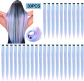 Ensemble de Perruques pour femmes - Perruque 30 pièces - Extensions de 50 cm pour filles et femmes - Mèches tendance pour les fêtes et mise en valeur de la coiffure - Couleurs mélangées - Extensions à clips - Tresses colorées
