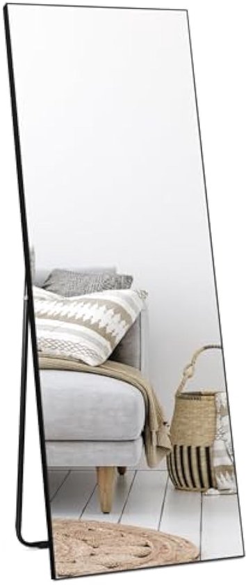 VASAGLE Badkamerkast met full-body spiegel, hoge kast, badkamerkast met
