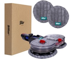 Sillar, set borstel voor stofzuiger, dweilopzetstuk, dweilkop, draaibaar 4-in-1 + 2x dweilopzetstukken, microvezel, vervangingsonderdeel, geschikt voor DYSON V7, V8, V10, V11, V15