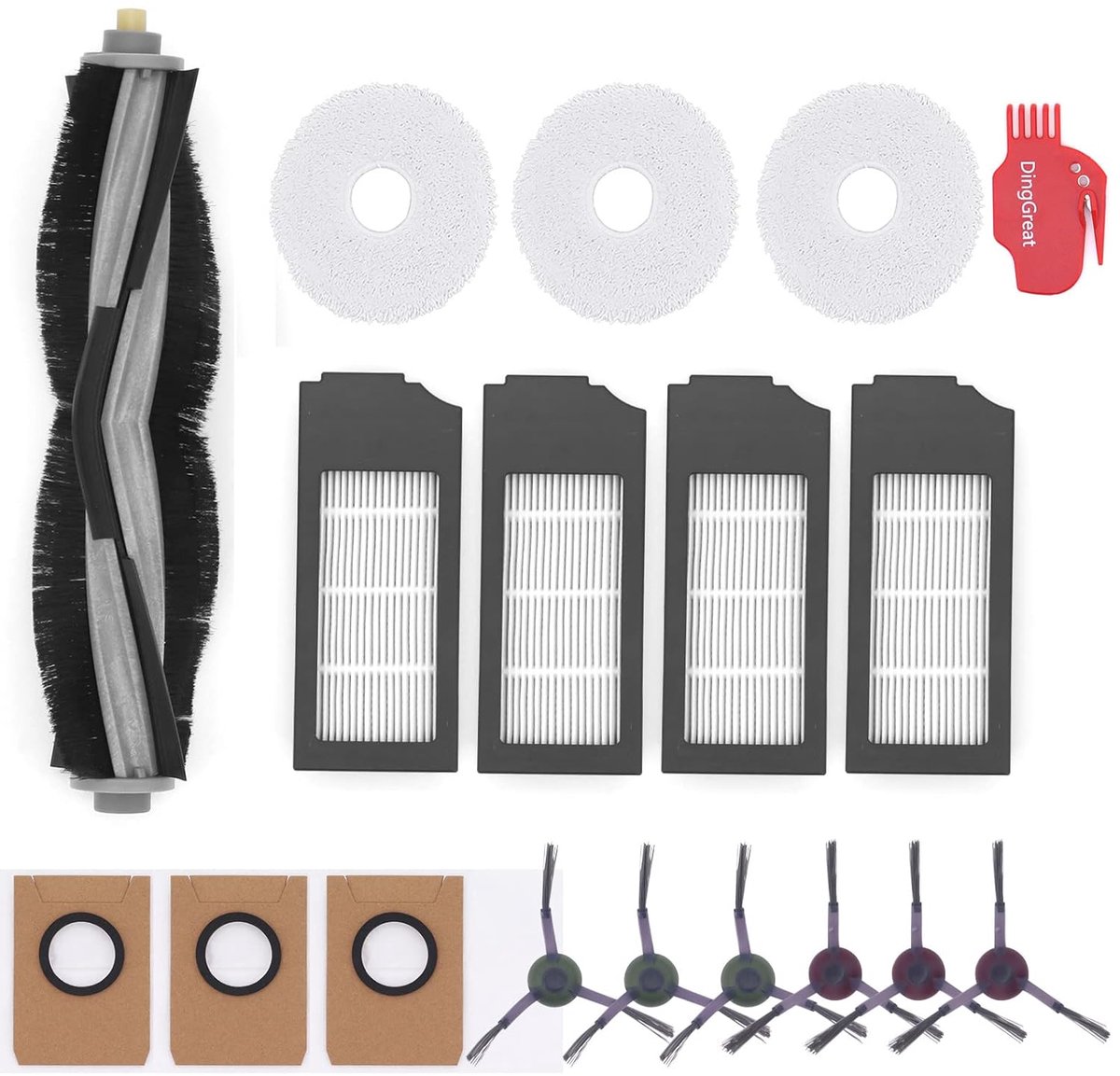 Reserveonderdelen voor robotstofzuiger - microvezel, filters, zijborstels - set van 1