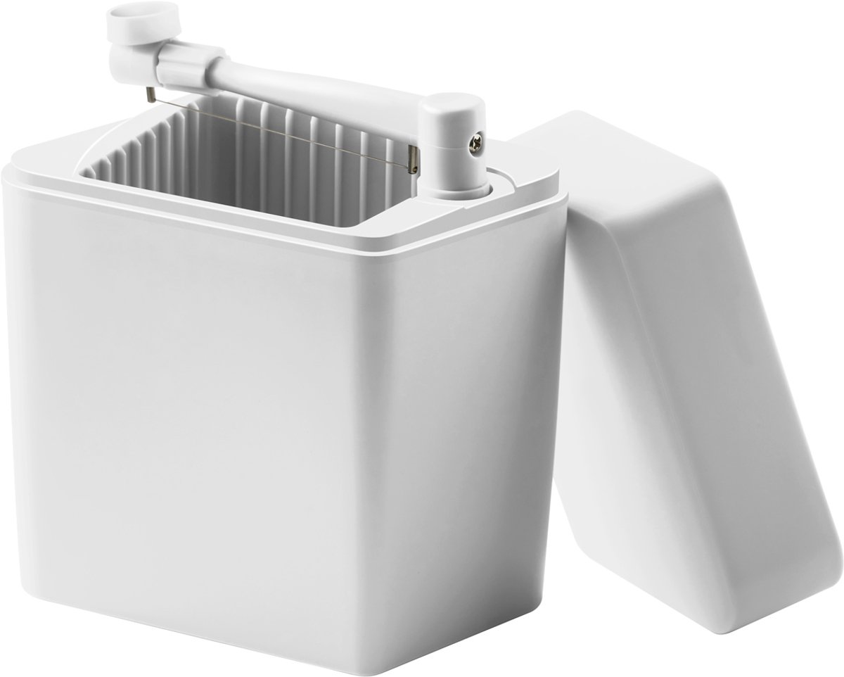 Rosti Classic Kaasdoos met Kaassnijder – Kaasschaaf – Oplosbare Snijdraad – Hygiënische Opberging – Kaasstolp – Wit – 16,5×10×19 cm