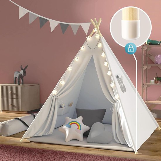 CLVP® Tipi Tent Kinderen - Speeltent - Wigwam van Merkloos — afbeelding 4