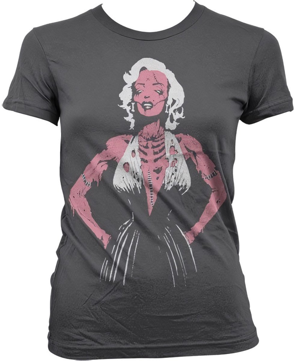 Zombie Monroe Girly T-Shirt Damen Dark-Grey-2XL