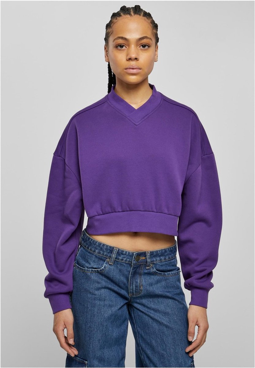 Urban Classics V-Neck Crop Sweater/Trui XS Paars