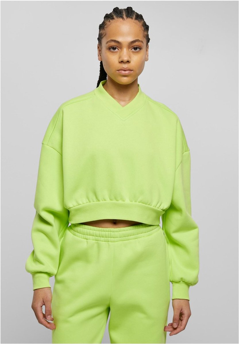 Urban Classics V-Neck Crop Sweater/Trui S Geel