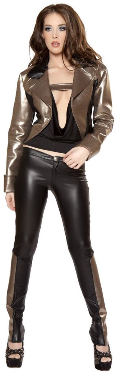 Lak broek met Paillette Volwassenen Vrouwen Zwart Maat M