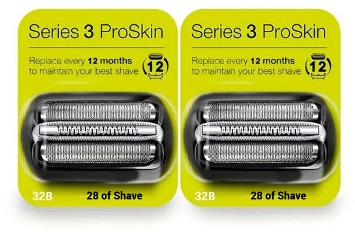 28 of Shave - 2-Pack Vervangende Scheerkoppen Compatibel met Braun Series 3 – Geschikt voor Modellen 32B, 300S, 301S, 310S, 320S, 330S, 340S, 350CC, 380S, 3000S, 3010S, 3020S, 3050CC, 3040S – Nat & Droog Scheren