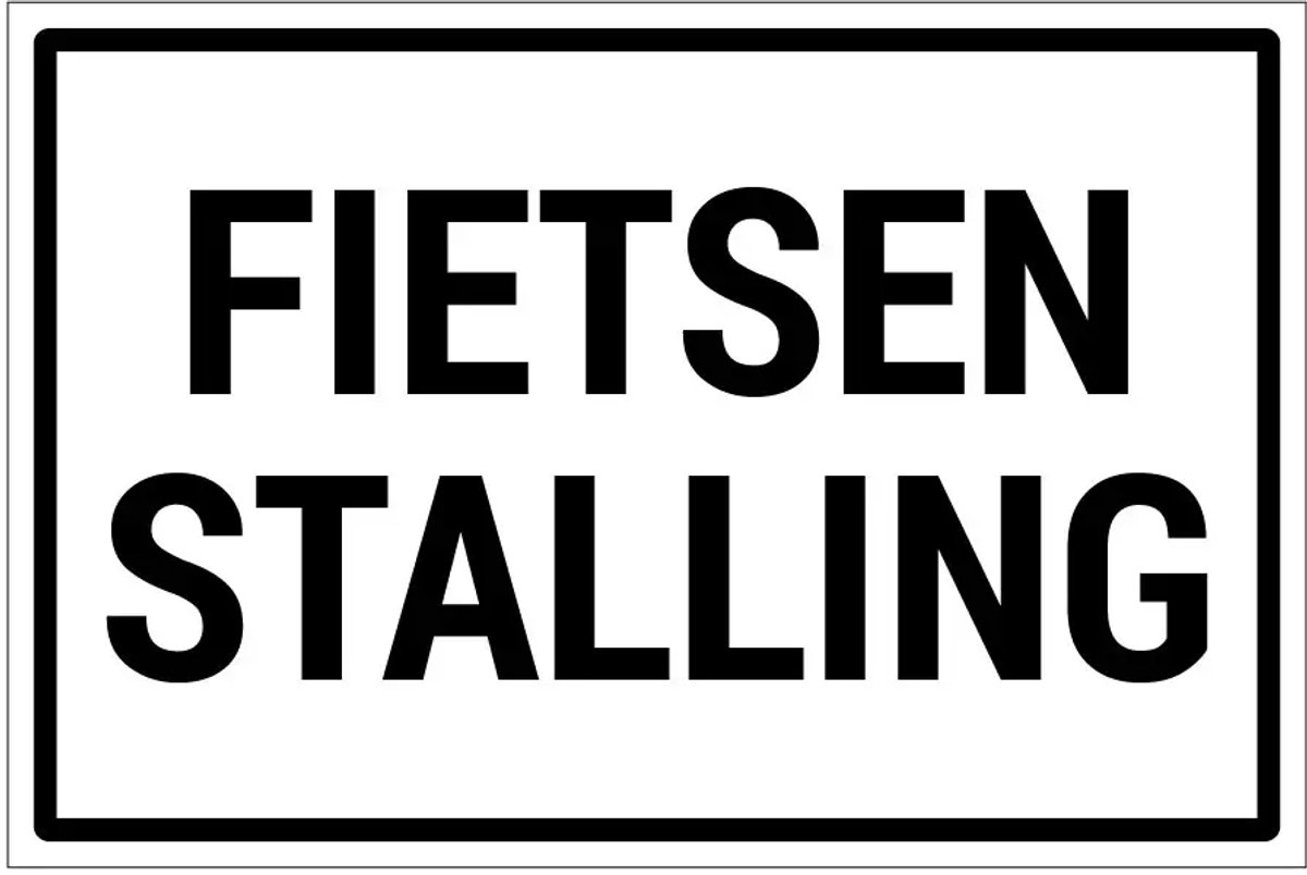 Fietsenstalling sticker | 30 x 20 cm