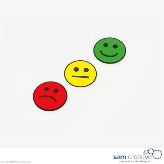Round magnets with pictos and smileys (Smiley Content, 40mm
