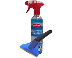 IJskrabber met antivries spray voor auto - 500 ml - ruitenontdooier - messing blad