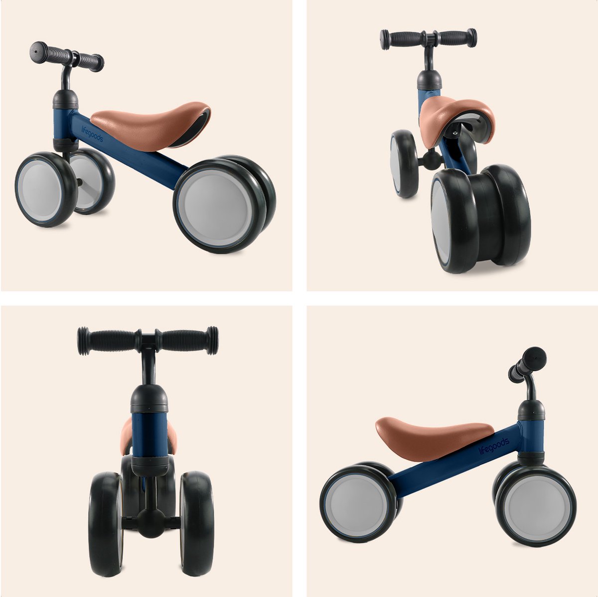 LifeGoods Loopfiets - Speelgoed Vanaf 1 jaar - Kinderstep - Loopfietsje - Marineblauw — afbeelding 9