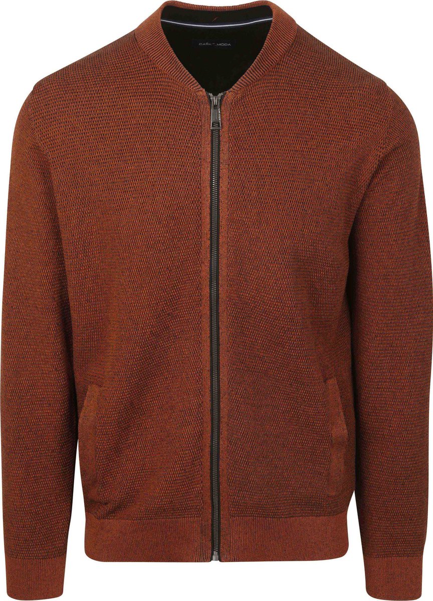 Casa Moda Vest Zip Structure Brique - Maat 3XL - Heren