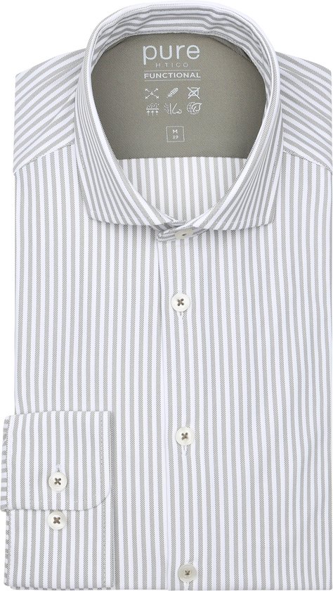 Chemise fonctionnelle Pure à rayures beige - Taille 43 - Homme - Chemises décontractées
