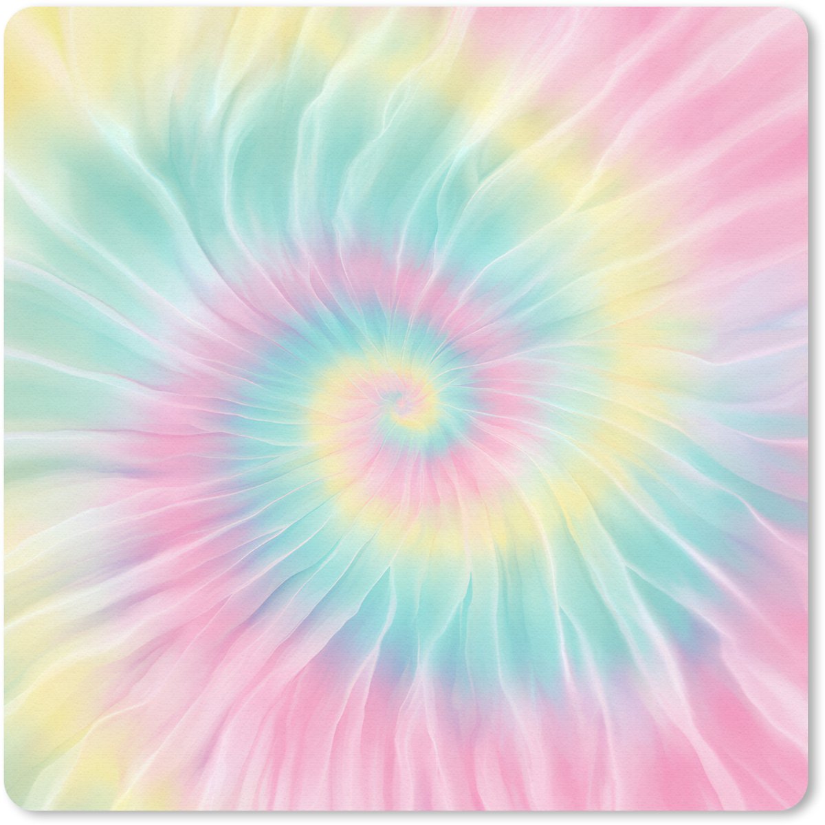 Muismat 20x20 cm - Mousepad Pasteltinten - Tie dye - Roze - Muismatten