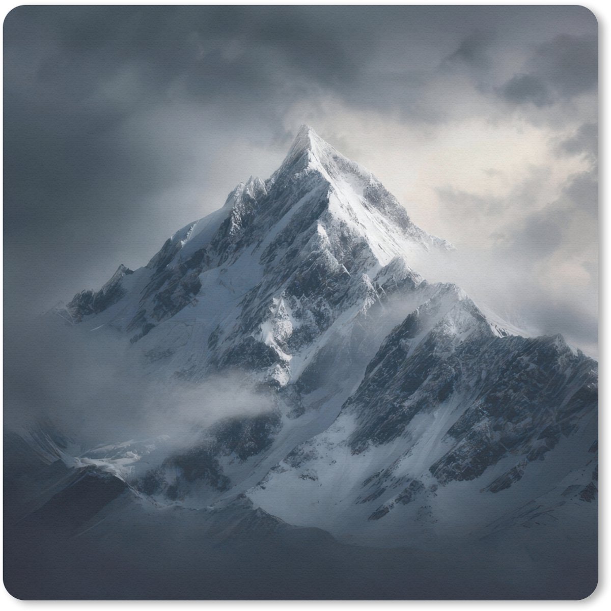 Muismat 20x20 cm - Mousepad Sneeuw - Berg - Wolken - Muismatten