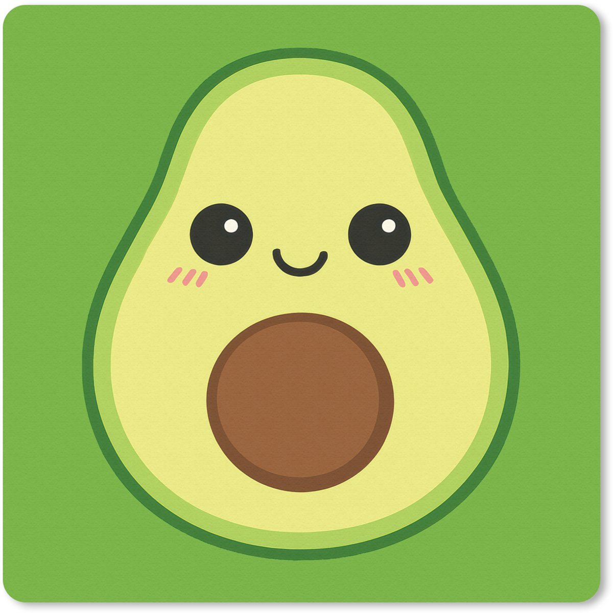 Muismat 30x30 cm - Mousepad Avocado - Groen - Speels - Muismatten
