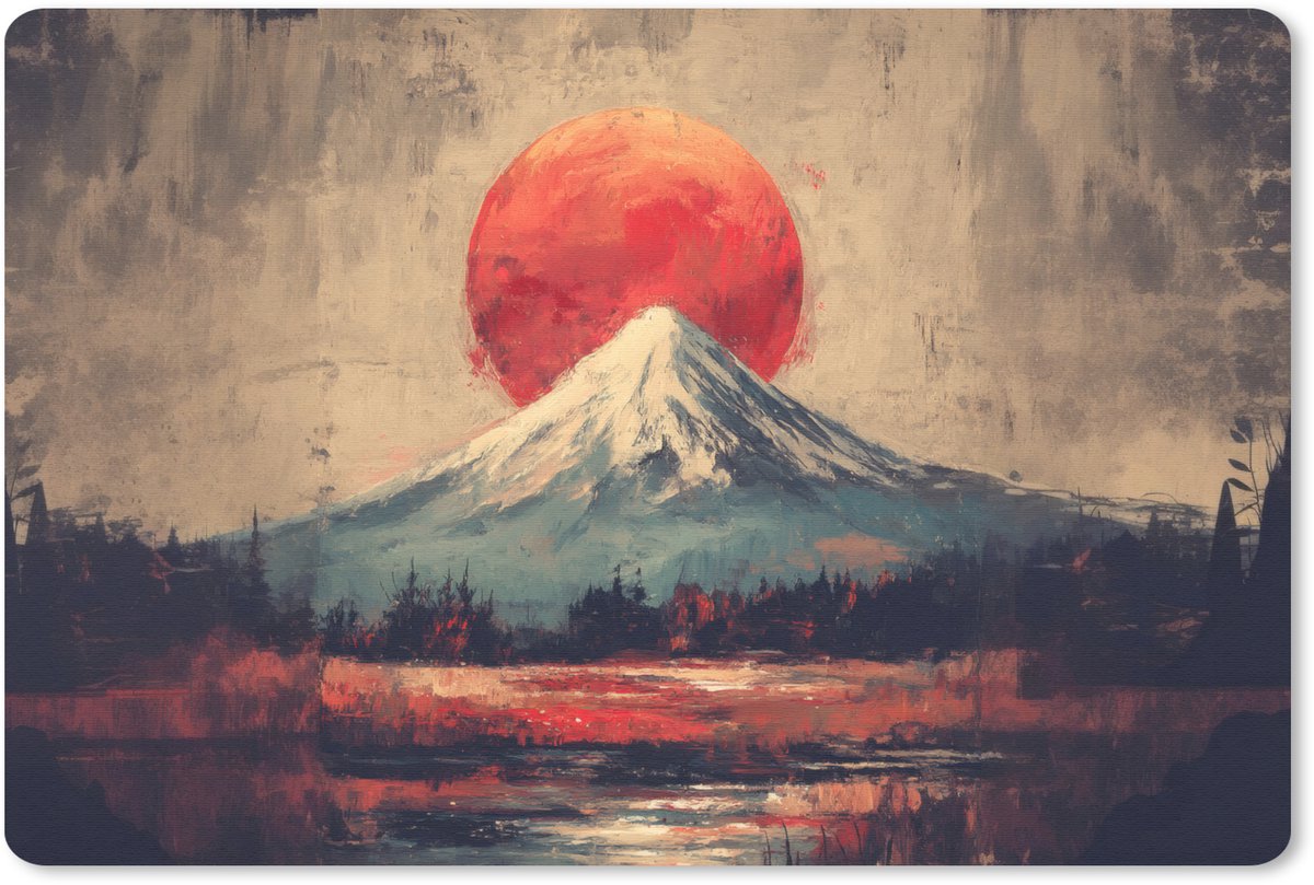 Muismat 27x18 cm - Mousepad Bergtop - Sneeuw - Zon - Muismatten