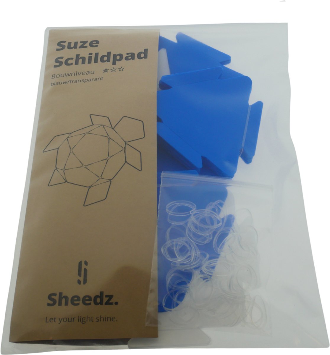 Sheedz lamp schildpad bouwset blauw LED kinderkamer creatief.